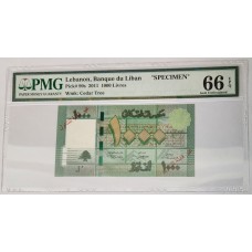 LEBANON 2011 . ONE THOUSNAD 1,000 LIVRES BANKNOTE . SPECIMEN